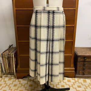 Vintage Wool Cream and Black Long Skirt